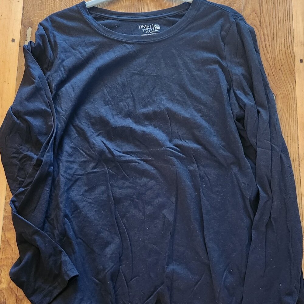 Time And Tru Basic Black long sleeve tee Women's 2X